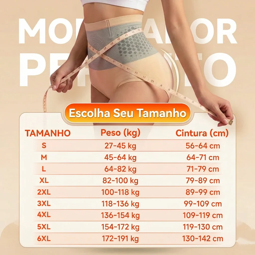 Tabela de tamanhos Slim Belly